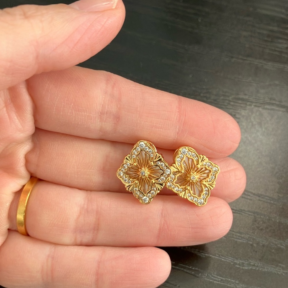 White Fritillary Earrings~